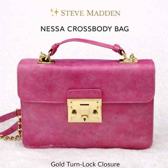 Handbags - Steve Madden Nessa Pink Fuchsia Top Handle Crossbody Handbag